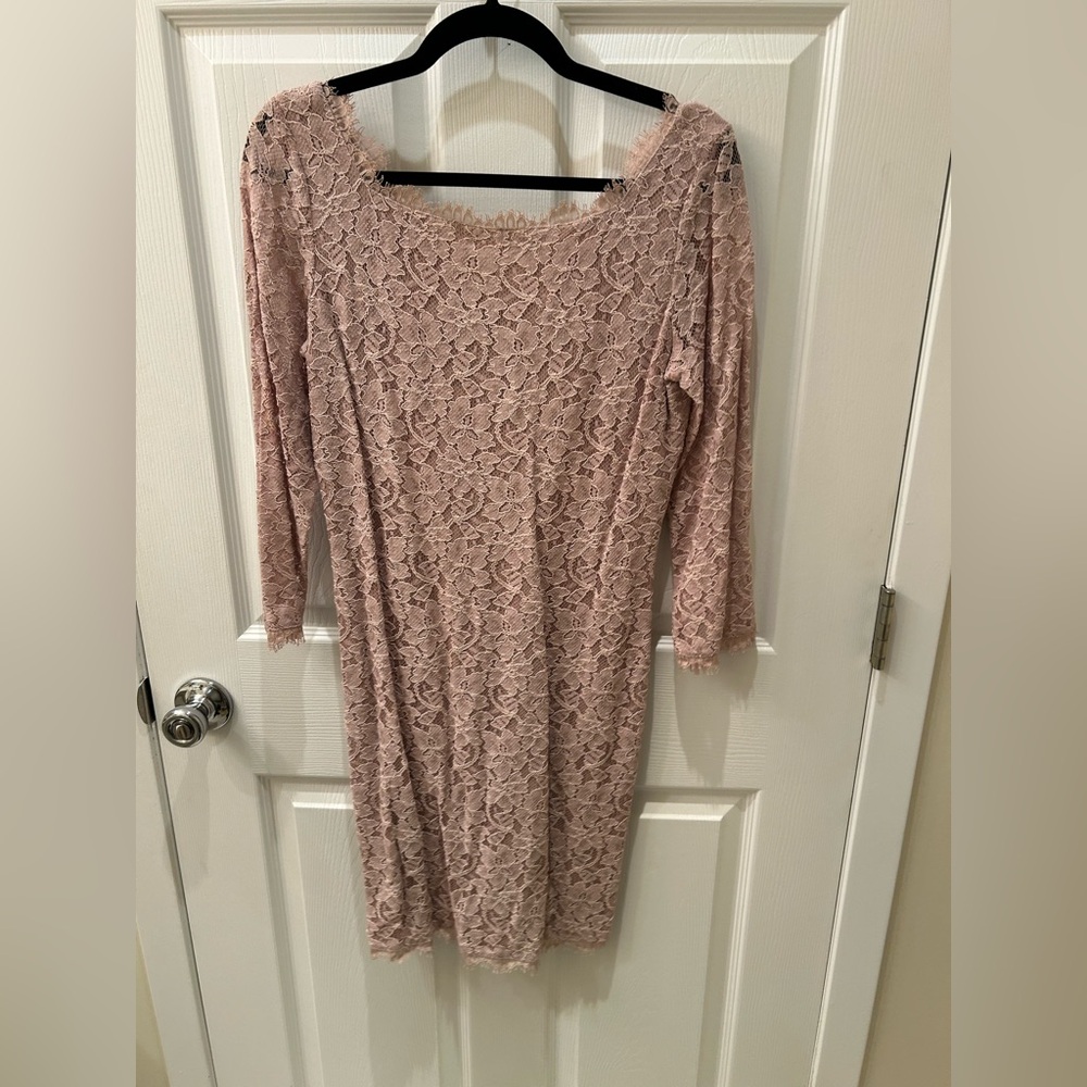 Diane Von Furstenberg Lace Cream Dress -10